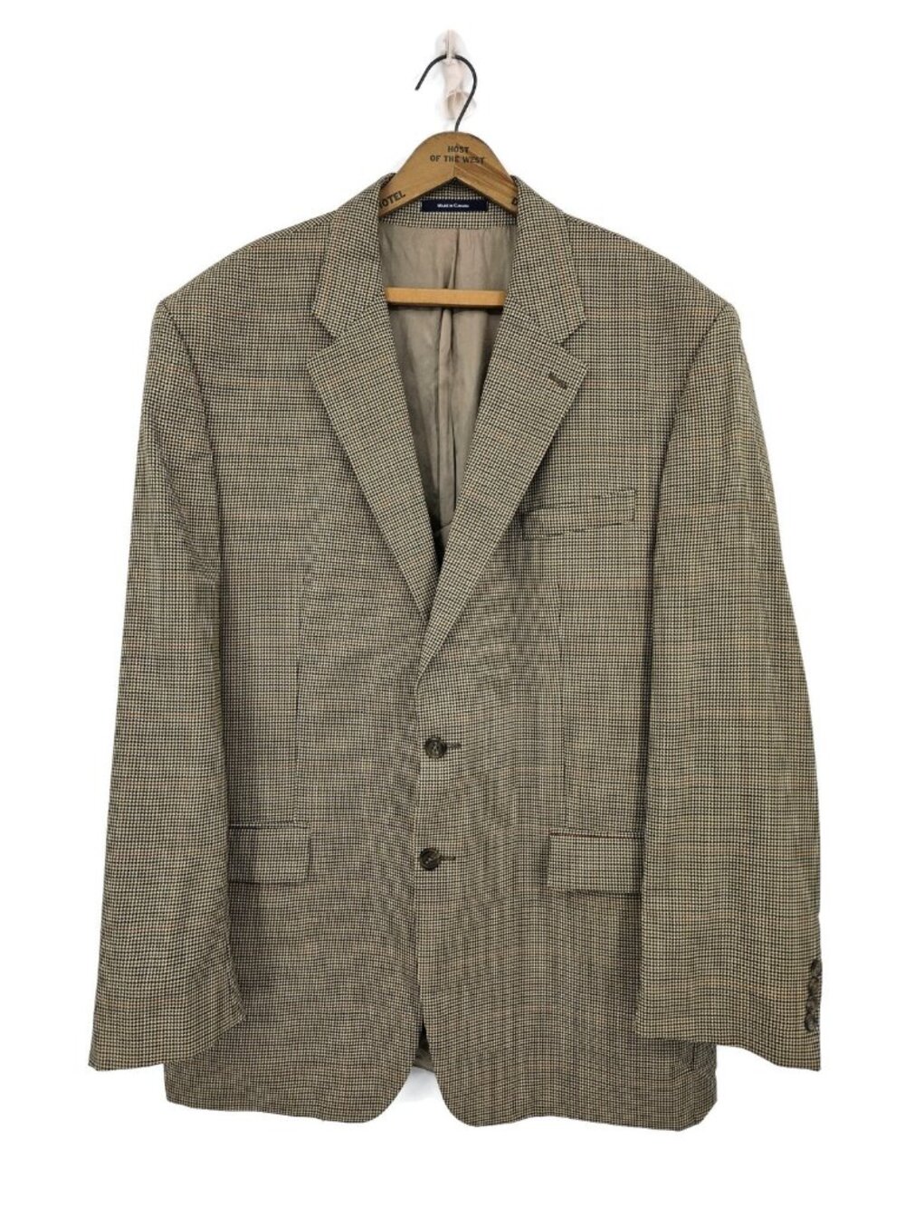 Polo University by Ralph Lauren Houndstooth Blazer Mens 46L Wool Sportscoat